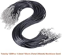 Vista 2 de EuTengHao 120Pcs Necklace Cord Bulk, Black Waxed Necklace Cord String for Jewelry Necklace Bracelet Making (24 inch Length,1.5mm Width)