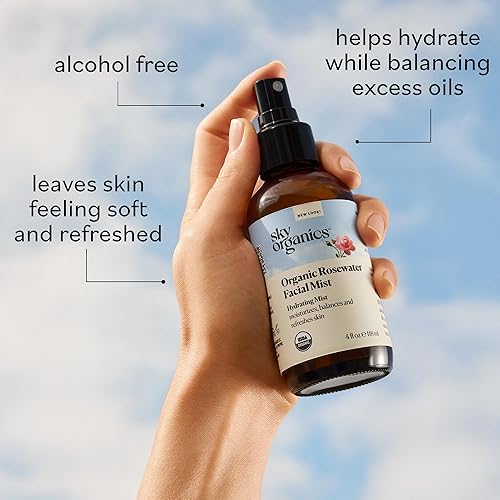 Miniatura 4 de Sky Organics Tónico de agua de rosa orgánico, 4 onzas, 100% puro y orgánico, agua de rosa destilada, tónico para rostro y cabello, limpiador facial