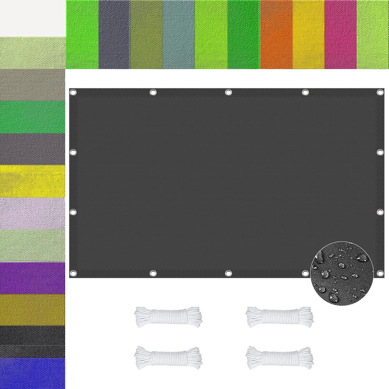 Toldo vela rectangular 3 x 5.5 m gris oscuro de tela Oxford para sombra en plantas y graneros