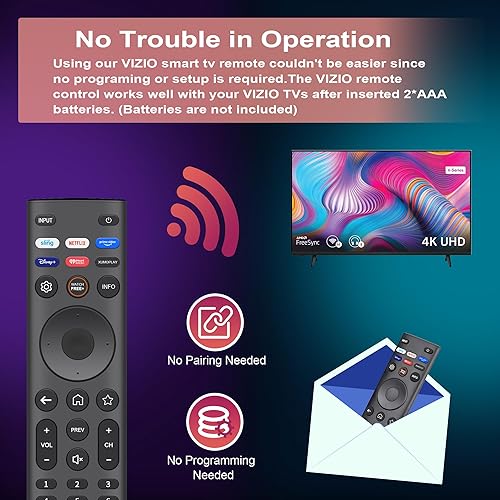 Miniatura 7 de Mando a distancia de repuesto para televisores inteligentes VIZIO, control remoto universal compatible con XRT140XRT136XRT260XRT270 y DEMPVPXOLED,