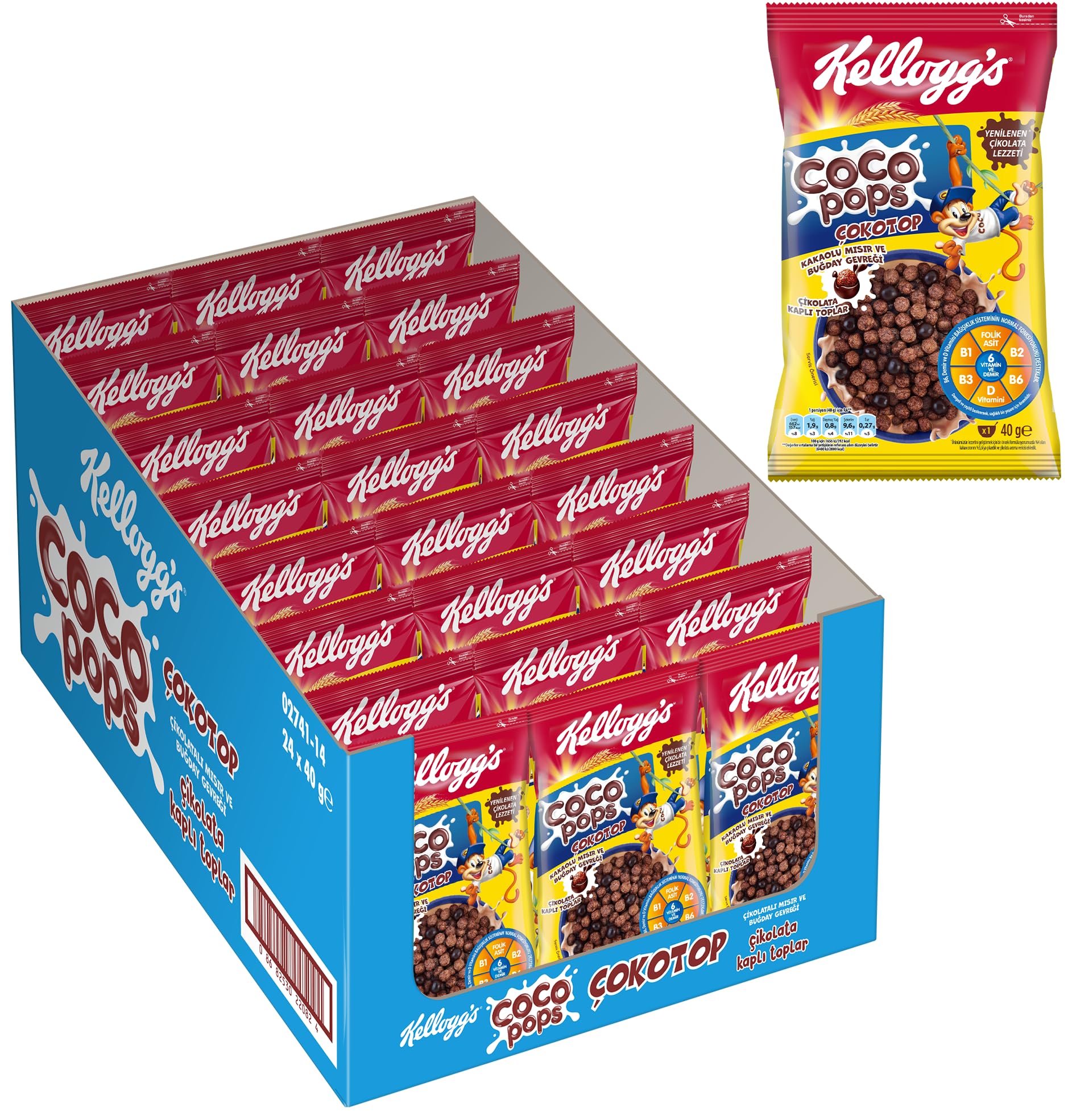 Kellogg's Coco Pops Çokotop Çikolata kakaolu Mısır ve Buğday