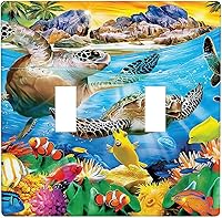 Vista 71 de Baby Turtle - Cubierta decorativa de pared para interruptor de luz de palanca de 1 banda, lindas tortugas subacuáticas, placa frontal eléctrica
