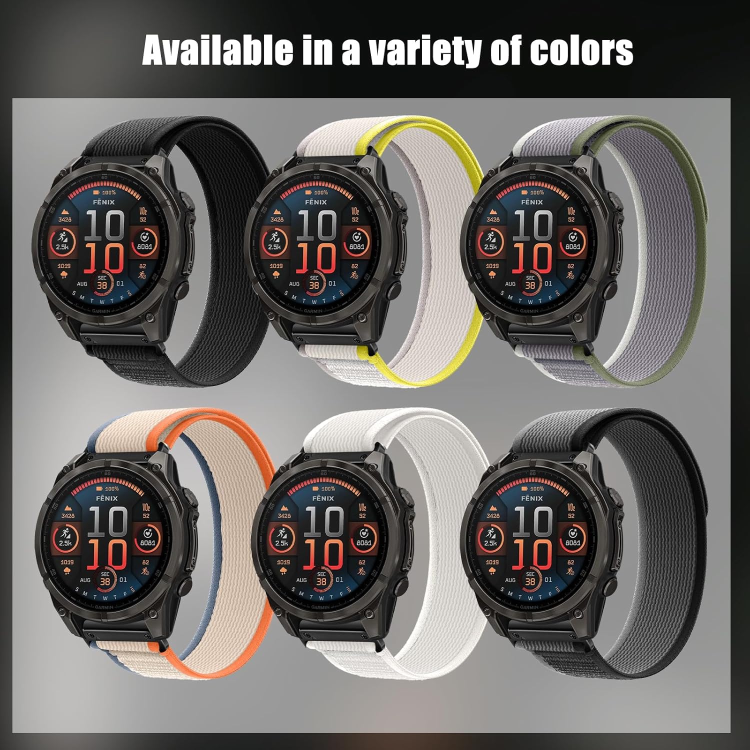 22mm Quickfit Nylon Watch Band Compatible with Garmin Fenix 8 Fenix E 47mm/7 Pro/7/6 Pro/6, Soft Loop Replacement Strap for Tactix 8 47mm/Instinct 3 E 45mm/Forerunner 970 965/Descent G2 G1/Epix/Approach S70 47mm/MARQ - Image 6