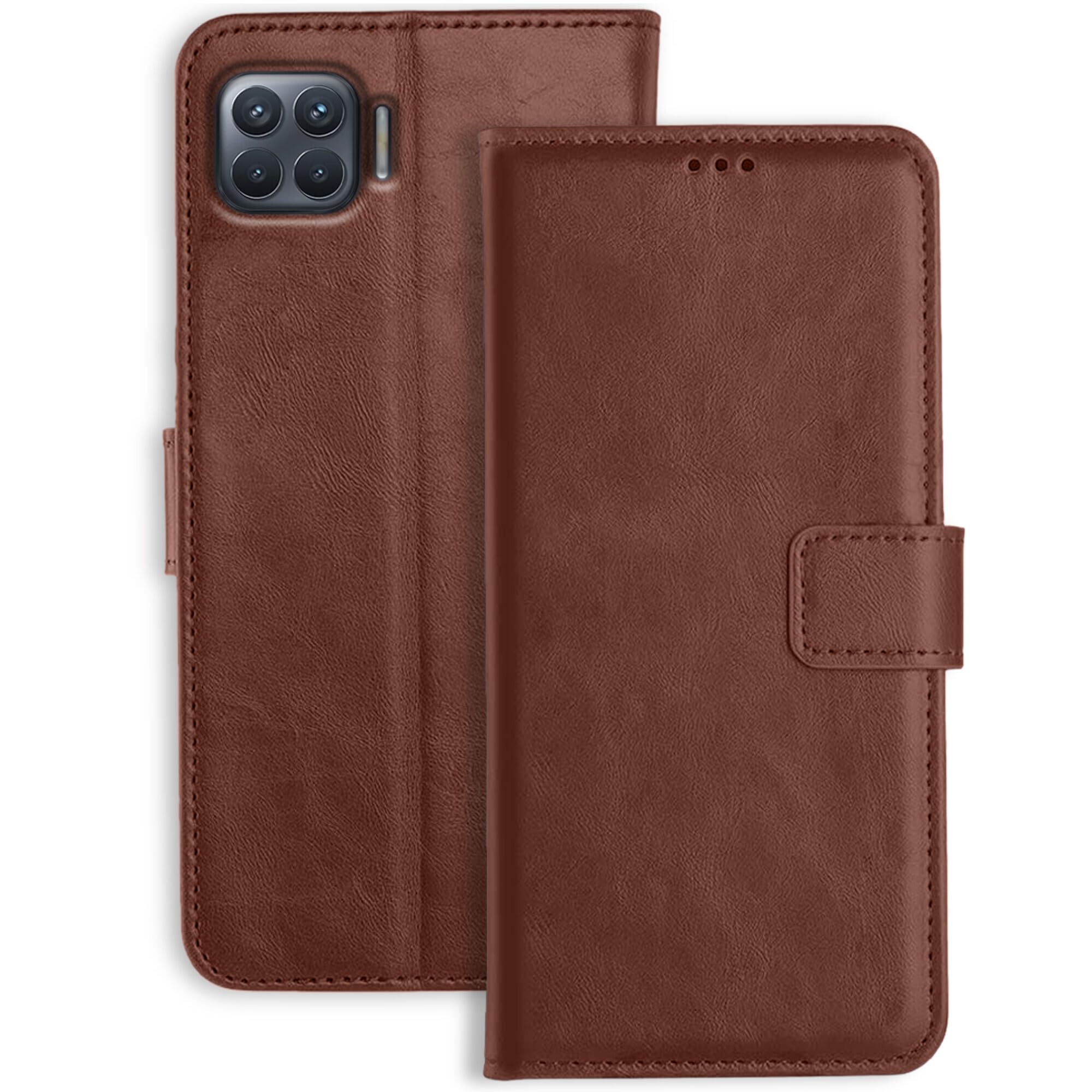 Orosky Oppo F17 Pro Flip Cover | Leather Finish | Inside Pockets & Stand | Shockproof Wallet Style Magnetic Closure Back Cover Case for Oppo F17 Pro (Brown) (B092JRRKMF) Amazon Price History, Amazon Price Tracker