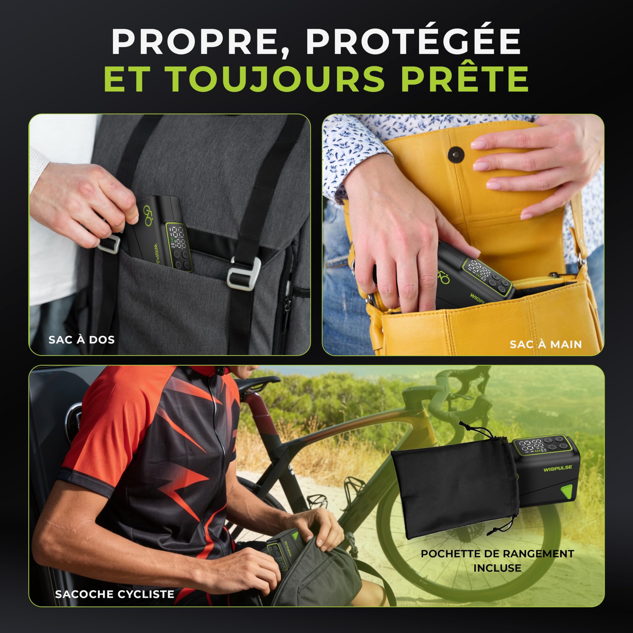 Mini Pompe Vélo Électrique 150 PSI Compresseur Portable LCD Arrêt Auto LED Presta Schrader