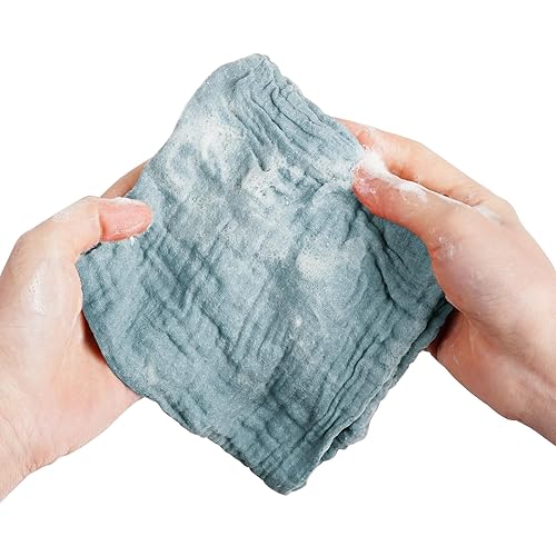 Miniatura 3 de Konssy Paquete de 7 paños de lavado suave para lavar la cara, toallas faciales de algodón para pieles sensibles, removedor de maquillaje facial,