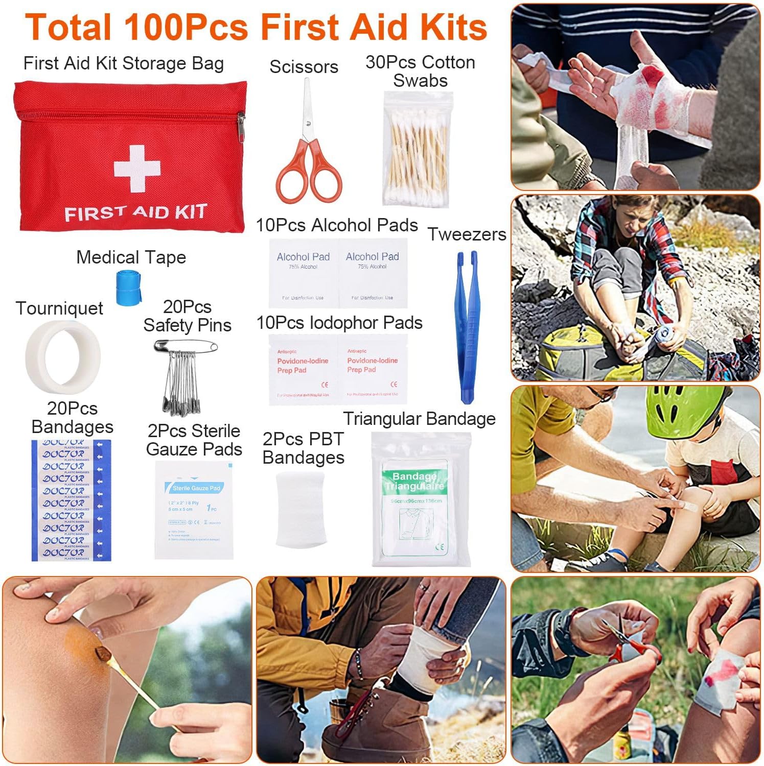 125-Piece Emergency Survival Kit with First Aid, Tactical Backpack, Camping Tools, Military Style Pack, Apocalypose