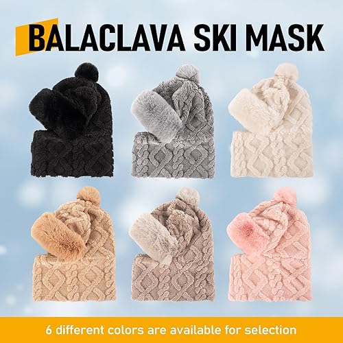 Miniatura 2 de Pasamontañas de esquí para mujeres y hombres, forro polar de invierno, resistente al viento, cálido cubrebocas y calentador de cuello para ciclismo,