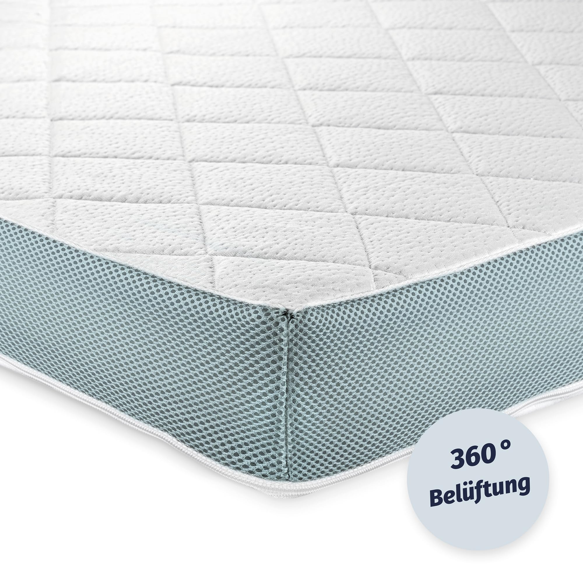 Julius Zöllner Jugendmatratze Multiflow Junior - Premium Juniormatratze, Dreischichtiger Kaltschaumkern für hohen Schlafkomfort, OEKO-TEX Standard 100, Made in Germany, Größe 140x200cm