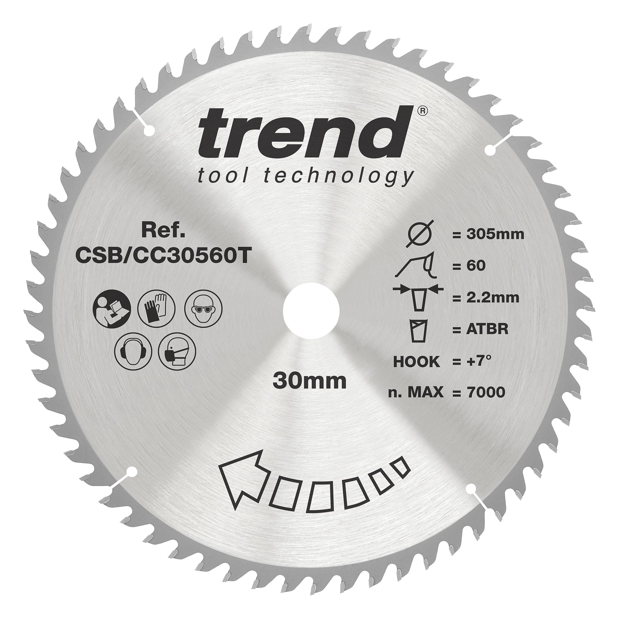 Trend Craft Anti Kickback Thin Kerf Circular Saw Blade 305mm 60T 30mm