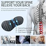 Lumbar Support Pillow for Lower Back Pain Relief – Ergonomic Streamline Memory Foam Cushion for Office Chair, Car Seat, Bed, and Sleeping – Ideal for Drivers and Office Workers (Black)