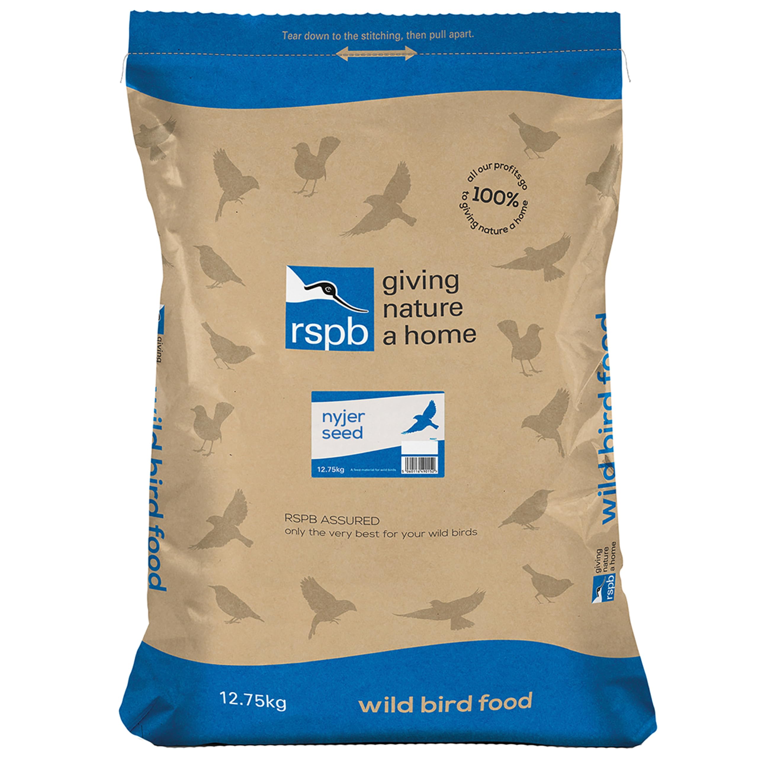 RSPB - Nyjer Seeds for Birds, Wild Bird Food for Small Birds, Oil-Rich and High Energy, Made in the UK (12.75kg)