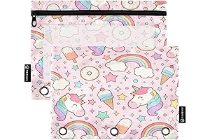 Adorable Horse Pattern Rainbow Zipper Pencil Pouch