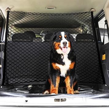 Dog Car Barrier, Double Layer Adjustable Pet Separation Net Compatible with SUV Vans Trucks 47.24x33.85