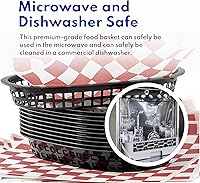 Vista 6 de New Star Foodservice Cestas de comida rápida, 9 1/4 x 6 pulgadas, ovaladas, juego de 12, color negro