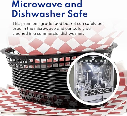 Miniatura 6 de New Star Foodservice 44140 - Cestas de comida rápida, ovaladas de 9 14 x 6 pulgadas, color negro
