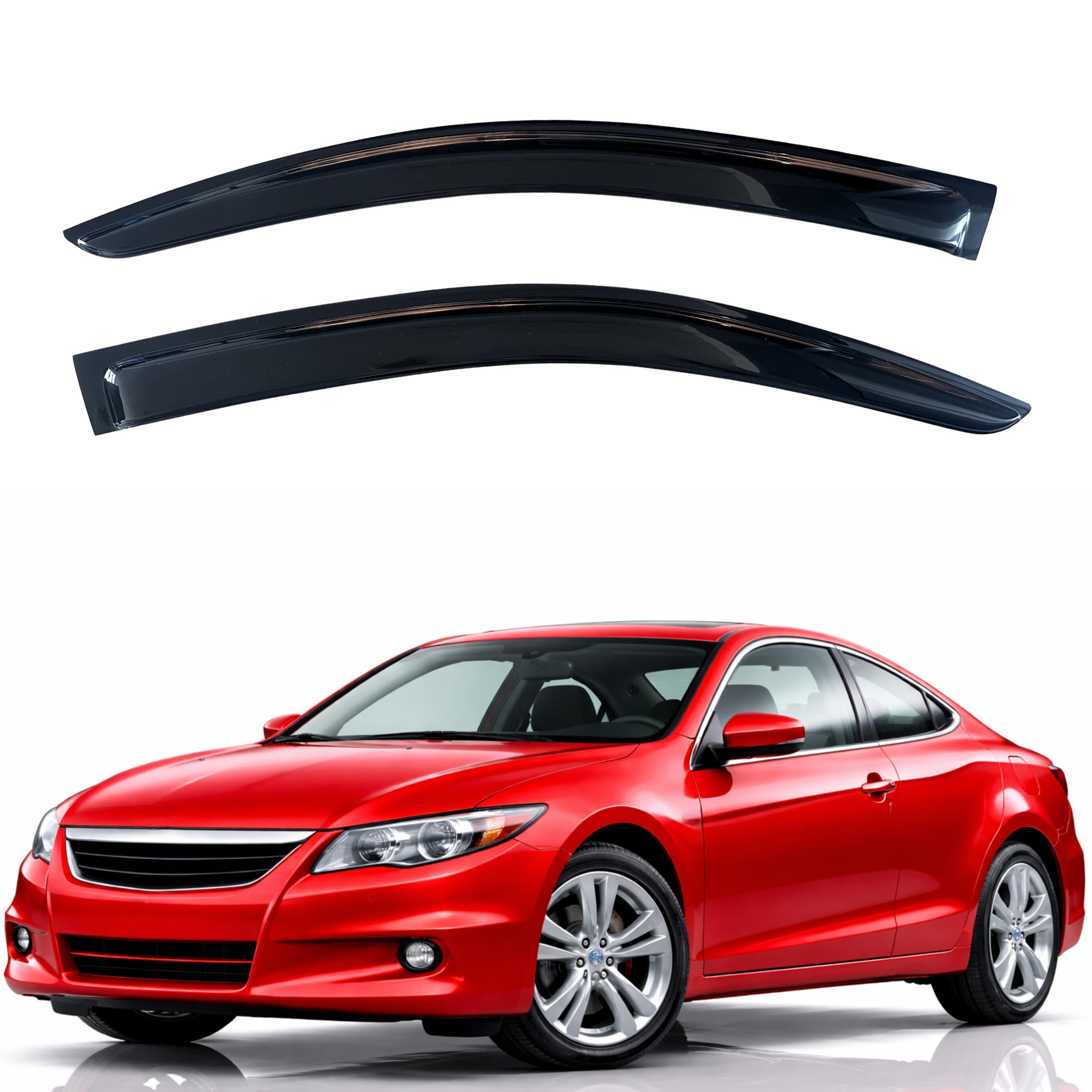 KPY Rain Guards Fit for 2008-2012 Honda Accord Coupe, Out-Channel Window Visors Vent Wind Deflectors 2PC, Car Accessories for 08-12 Accord (Coupe Only)