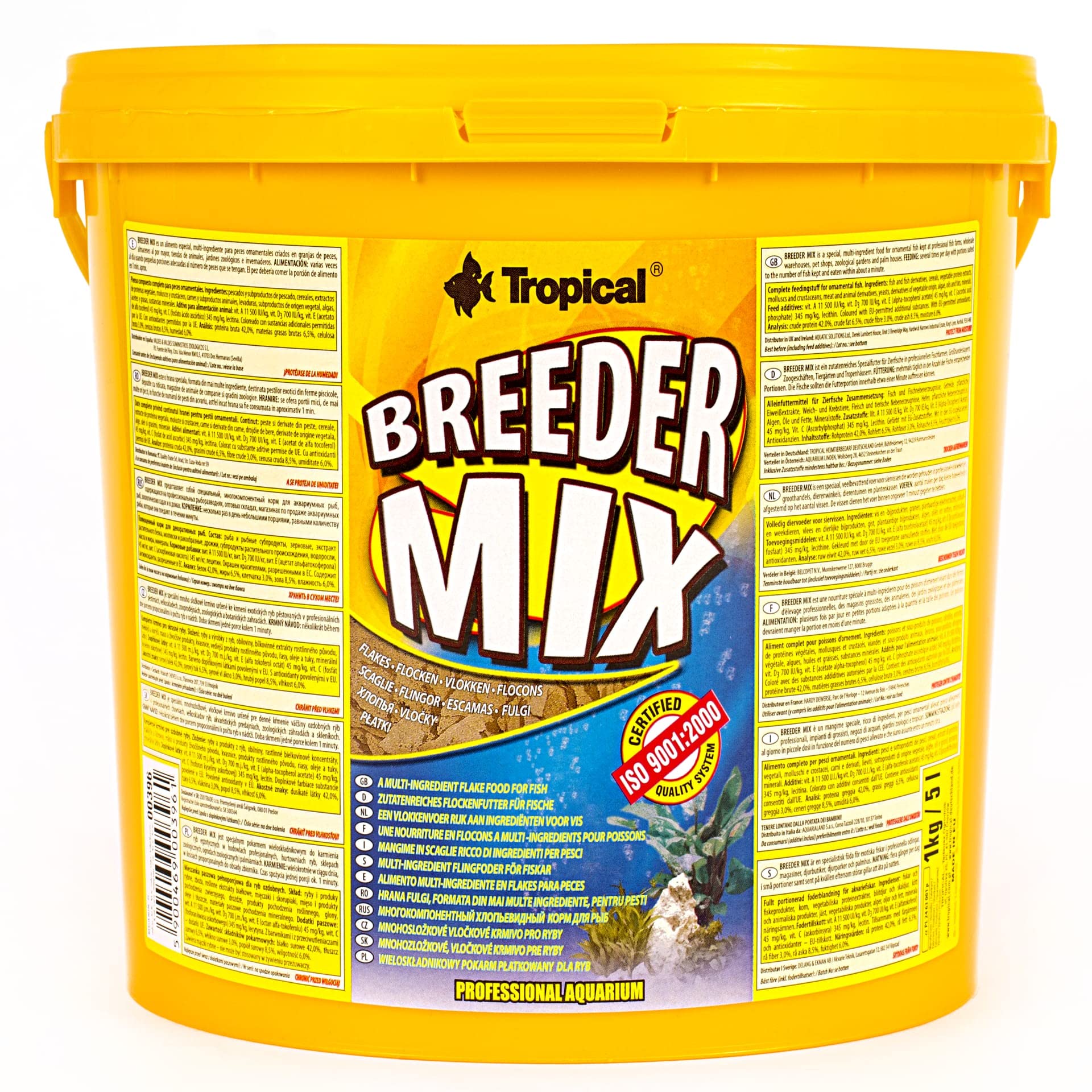 BREEDER MIX 5L / 1kg - Mangime in scaglie ricco di ingredienti per pesci d'acquario