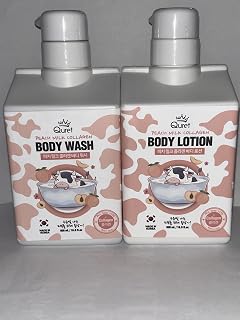 Peach Milk Collagen Body Wash & Lotion Duo – Hydrating & Nourishing Skincare Set, 2 x 16.9 fl oz