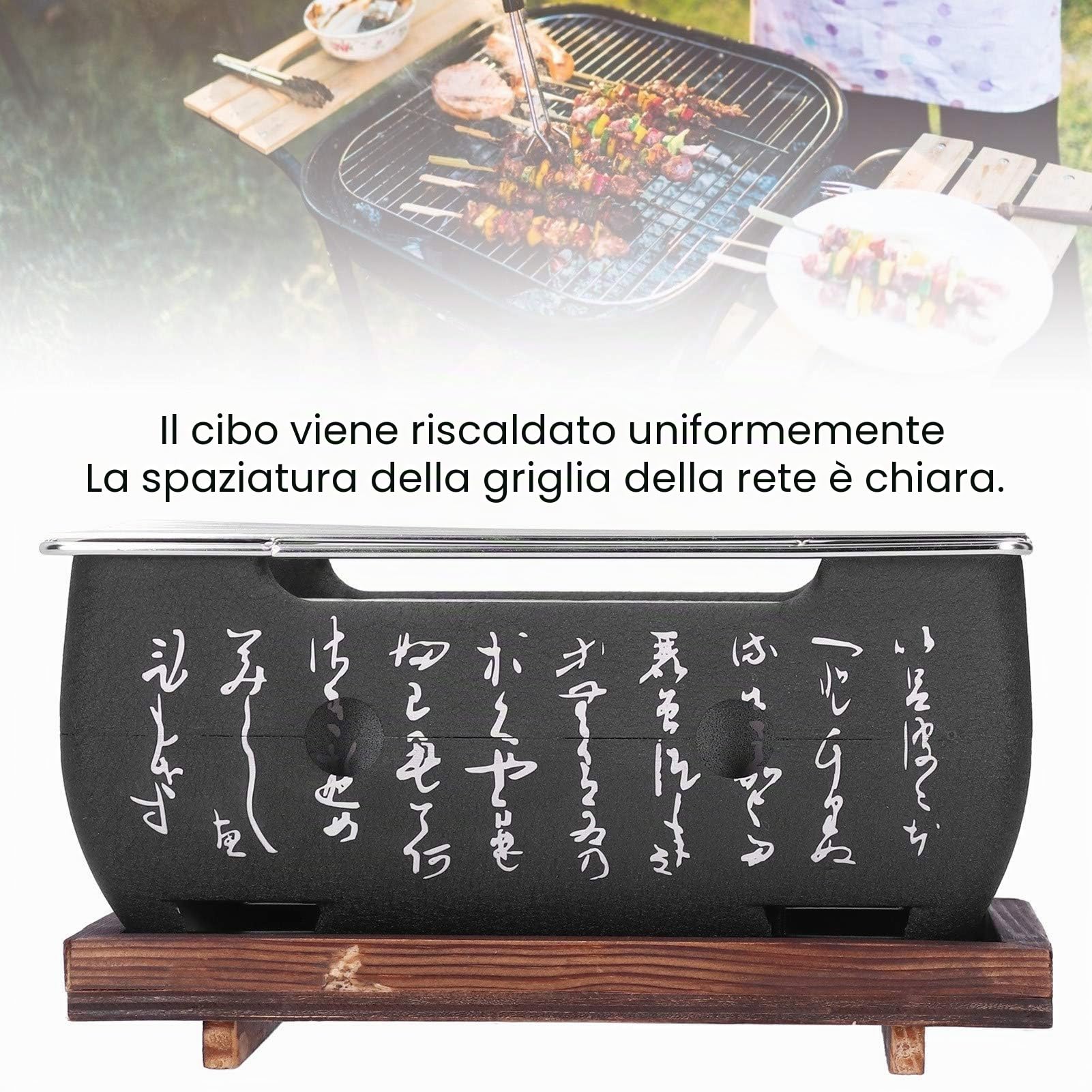 Akozon Griglia per Barbecue Giapponese Mini Accessori per Fornelli per Barbecue in Lega di Alluminio per Uso Domestico in Lega di Alluminio