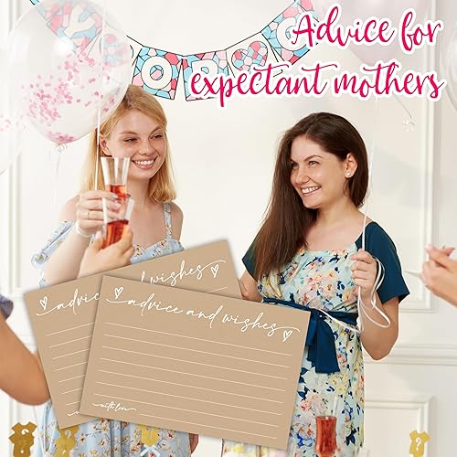 Miniatura 6 de 30 tarjetas de consejos y deseos  marrón minimalista  Tarjetas de consejos rellenables de doble cara para novia, boda, fiesta de graduación, señor y