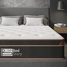 BedStory 12 Inch Queen Mattress - Individual Pocket Spring Mattress for Motion Isolation - Medium Firm Bed Mattress with Gel Memory Foam - CertiPUR-US Certified Mattress in a Box - Black