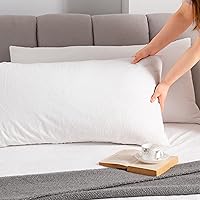 Vista 7 de Juego de 2 protectores de almohada impermeables de alta calidad, tamaño estándar de 20 x 28 pulgadas, funda de almohada con cremallera hecha
