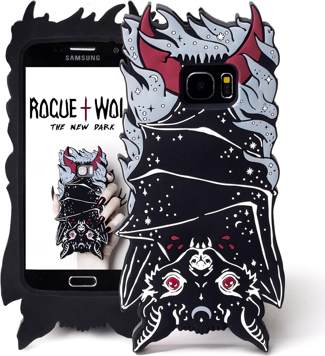 Rogue + Wolf Cute iPhone 6 6s 7 8 Case Protective Phone Silicone Shock-Absorption Scratch Resistant Protection Cover for Girls Kawaii iPhone Cases - Vamp Bat