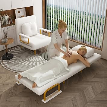 Folding Sofa Bed 3-in-1 Convertible Chair with Pillow Adjustable Folding Sleeper Chair with 5-Position Backrest, Space-Saving Single Bed for Small Spaces, Living Room, Office, White