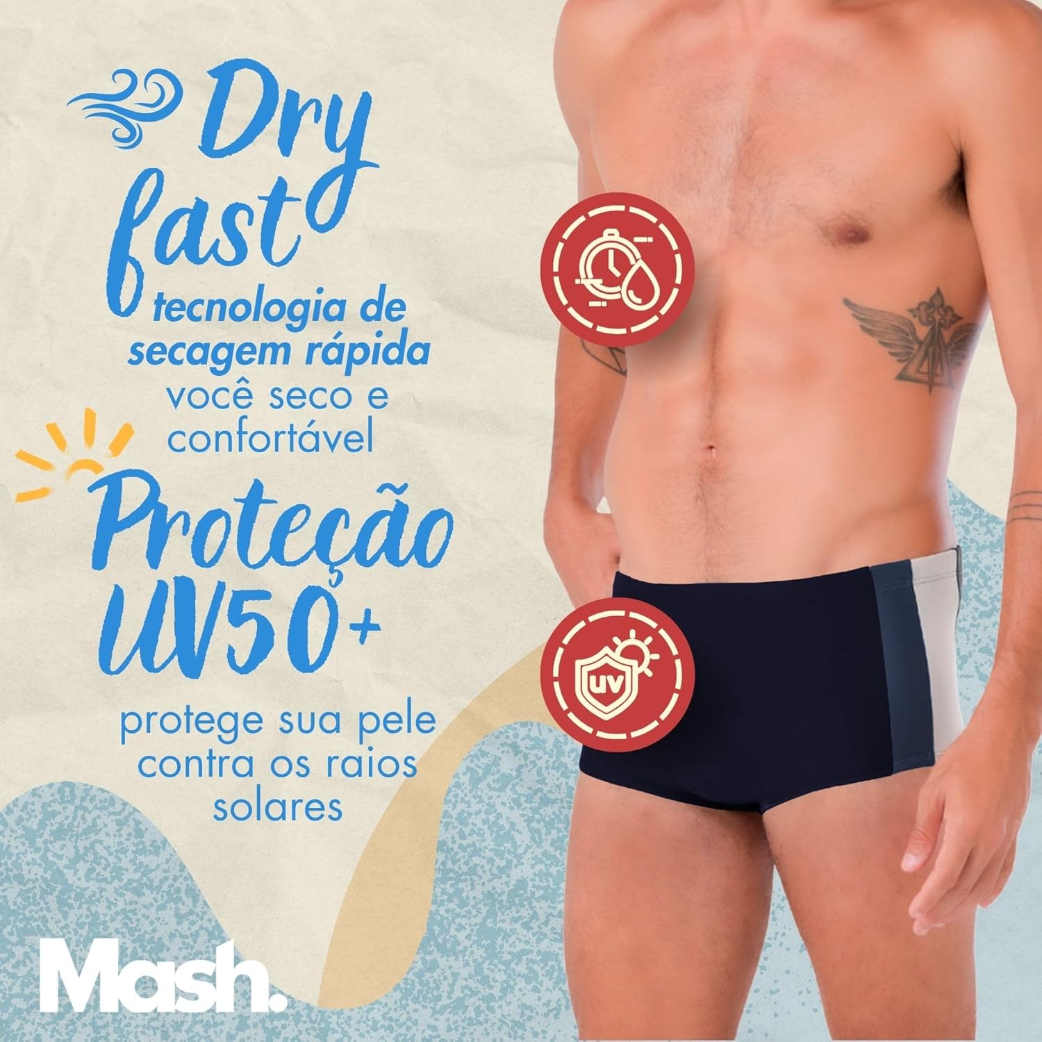 Sungão de Praia Mash Resistente ao Cloro UV 50+ Dry Fast Masculino Listra Lateral em promoção! Veja a oferta e mais achadinhos de Moda praia 3 Hoje é o melhor dia para comprar Sungão de Praia Mash Resistente ao Cloro UV 50+ Dry Fast Masculino Listra Lateral com aquele preço maroto! Promoção! Aproveite a oferta! 3