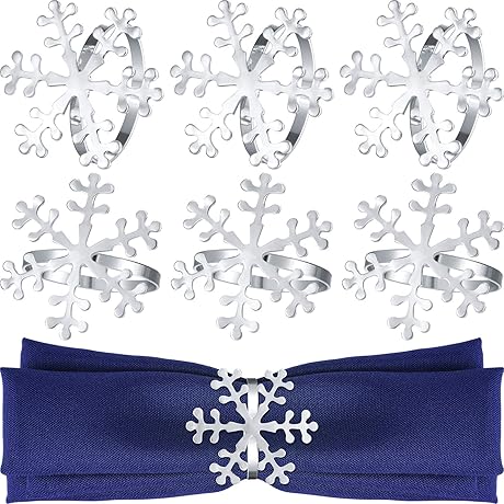 Patelai Snowflake Napkin Rings: A Touch of Winter Glamour for your Table