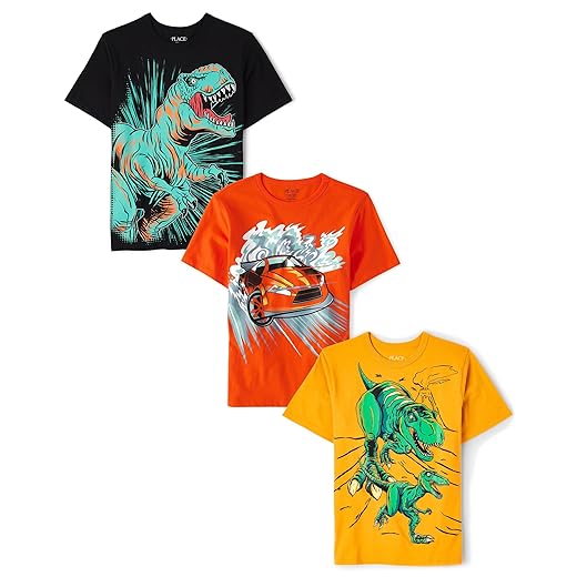 The Children's Place Boys Vehicle Short Sleeve Graphic T-Shirts,multipacks
