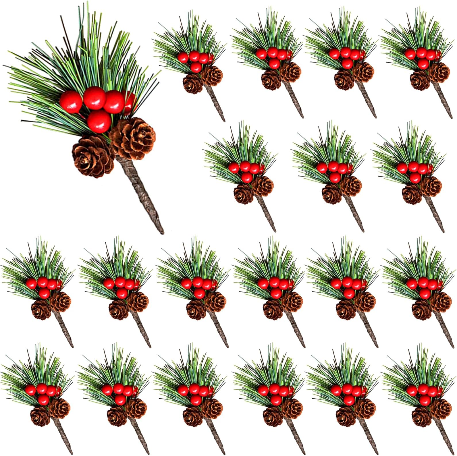Kunstblumen Winter Knstliche Tannenzweige Mit Schnee  10 Stck, Je 35,6  Cm, Fr Weihnachtsdekoration