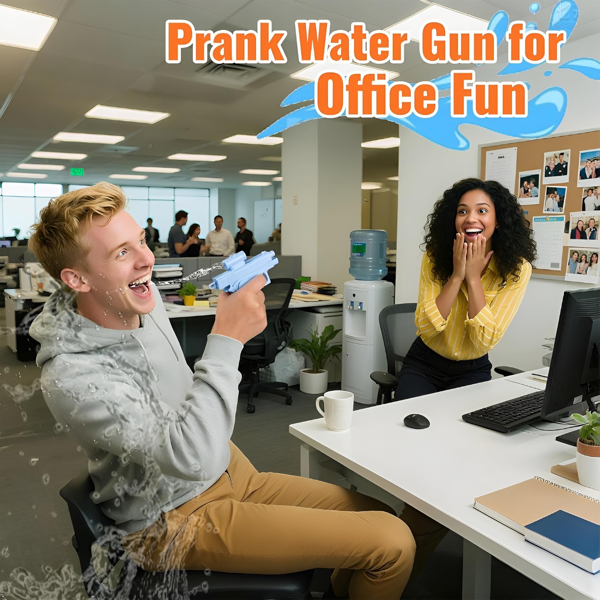 Aseenaa Funny Prank Water Gun Toy - 2-in-1 Dual Nozzle Reverse Spray Pichkari for Holi & Parties - Safe ABS Plastic Squirt Gun for Kids & Adults - Ultimate Gag Gift (Random Color) 4