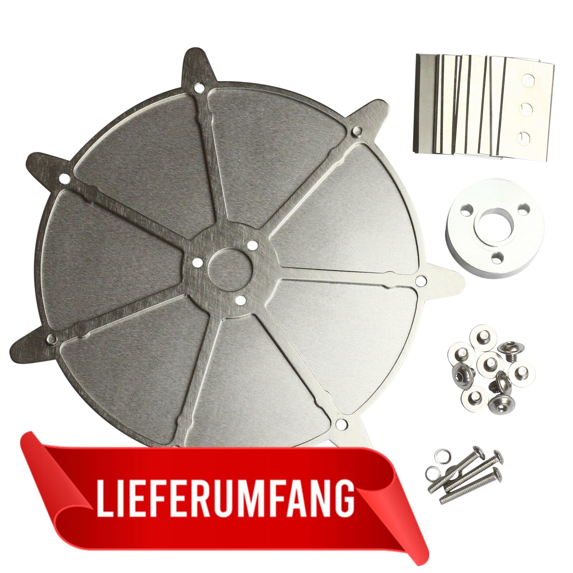 Messerscheibe Edelstahl/Aluminium für Segway Navimow - 7 feststehende Ceranfeldschaber Klingen - Mähroboter - i105E - i108E Serie - Heavy Duty! Mähroboter Tuning Messerteller