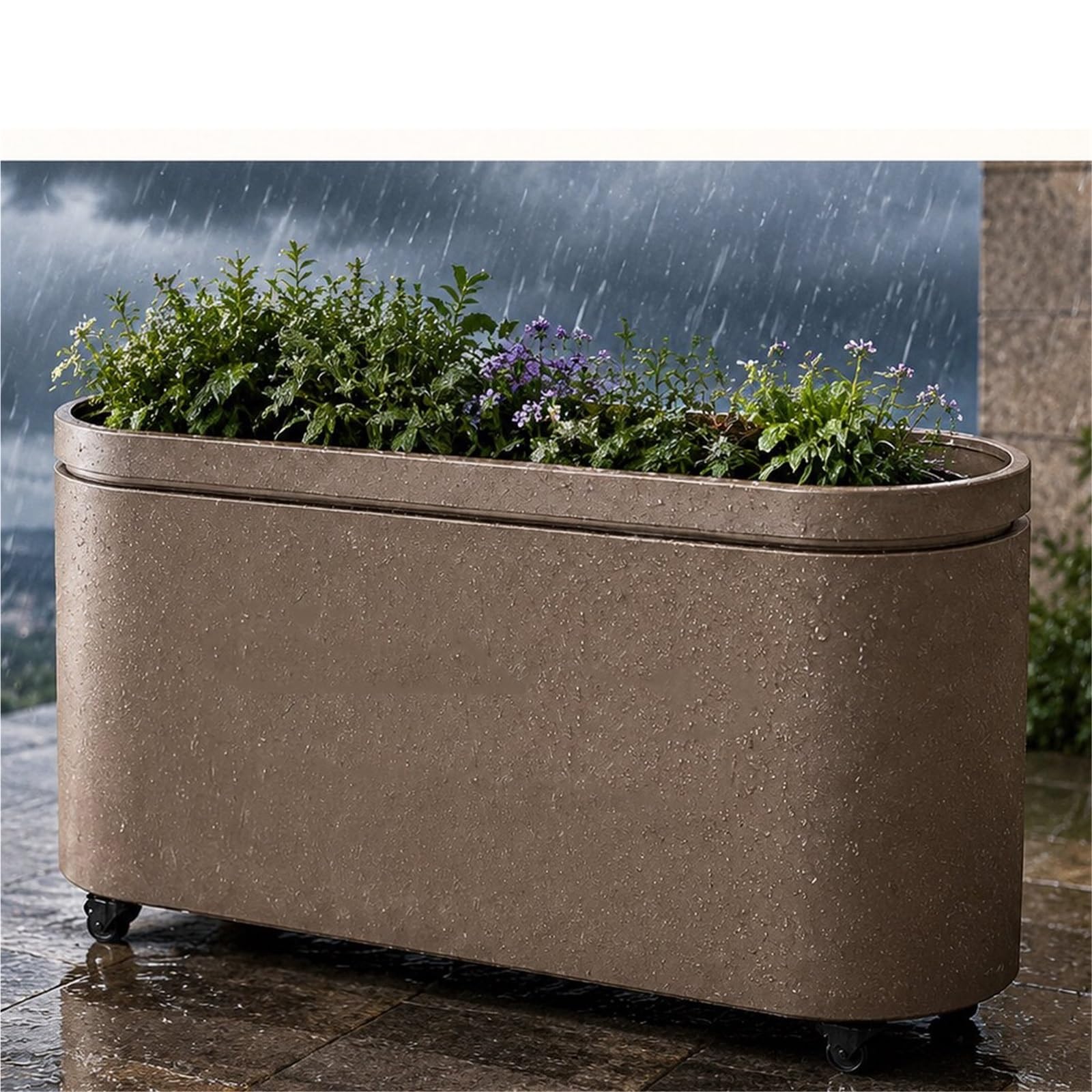 Al Aire Libre Macetero móvil, contenedor de Cultivo, Maceta Decorativa for Flores Caja de Flores