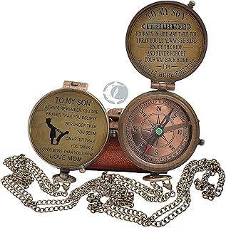 WOANIN Compass with Case/Gift for Son/to My Son Gifts/Mom to Son Gift