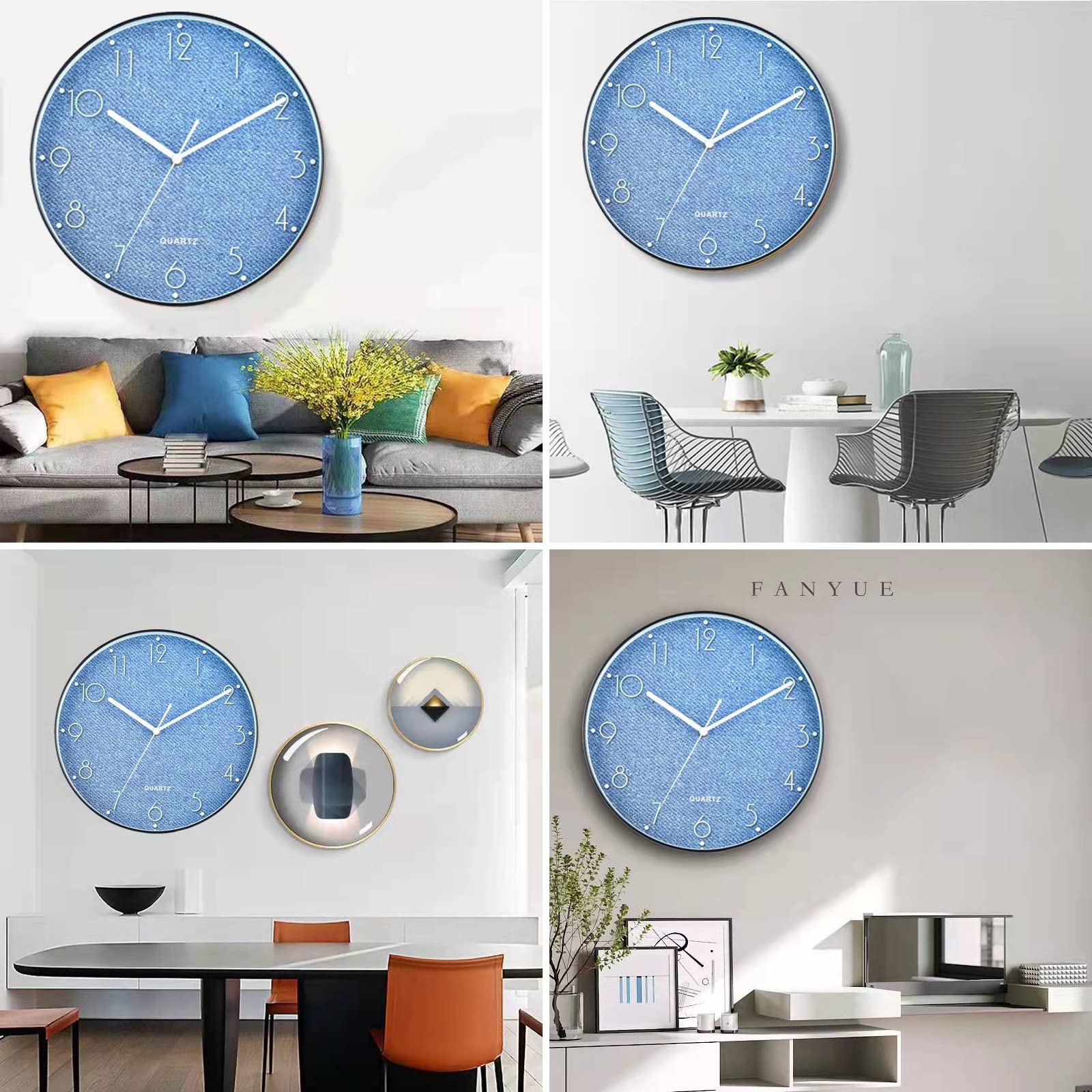 Orologio Da Parete Moderno 25cm Oro Rosa - Silenzioso, Vetro Antiappannamento, Numeri Grandi Per Soggiorno O Cucina