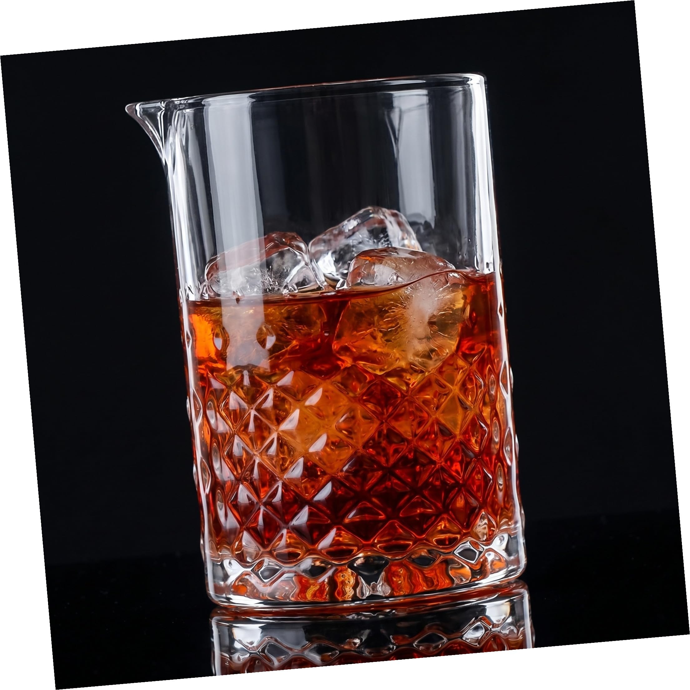 Jarra Mezcladora de Cócteles de Cristal 700 Ml Diseño Estrellado, Vaso Agitador para Bar y Coctelería, Fondo Grueso Antideslizante para Uso en Hogar y Entretenimiento
