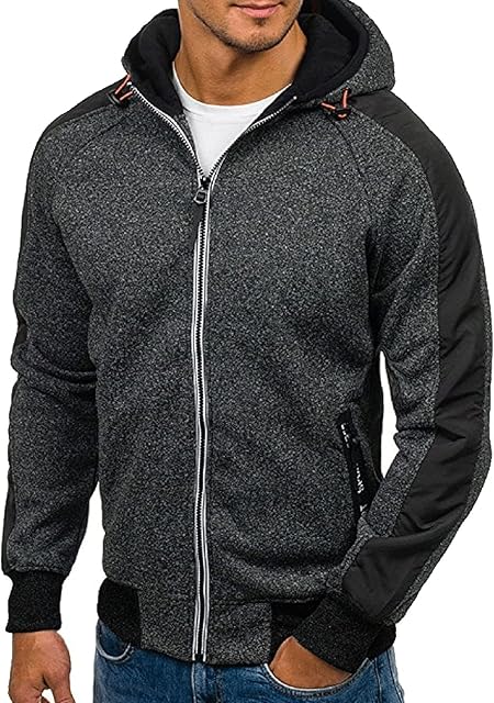 Halfword Men Zipper Fleece Hooded Hoodie Long Sleeve Jacket Casual Hoody Jumpers Sweatshirt M-3XL