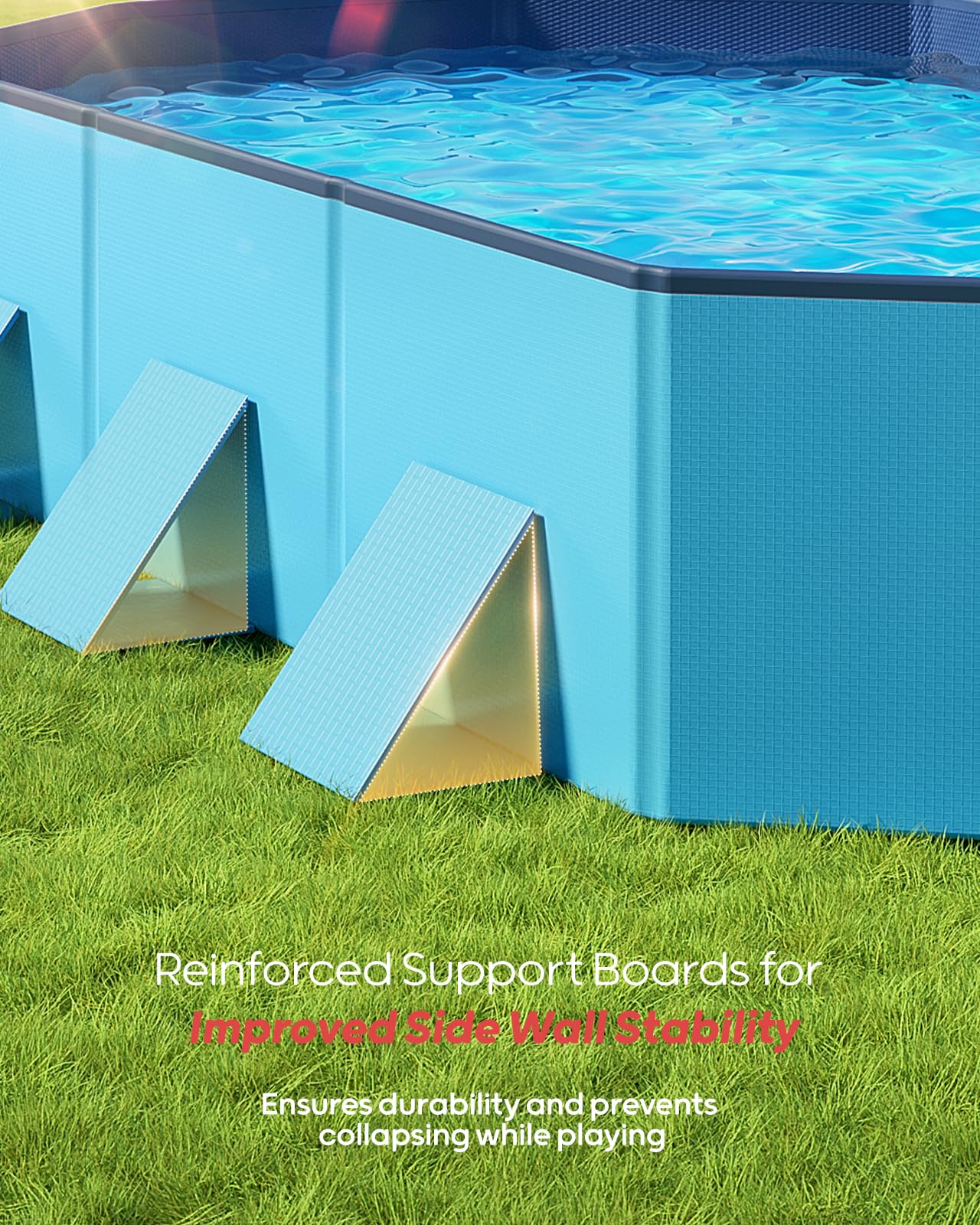 Peteast Piscine pliable pour chien, avec design rond robuste, durable, 183 cm x 39 cm x 12 cm, portable, extra large, avec parois latérales renforcées pour la stabilité, idéale pour l'intérieur et