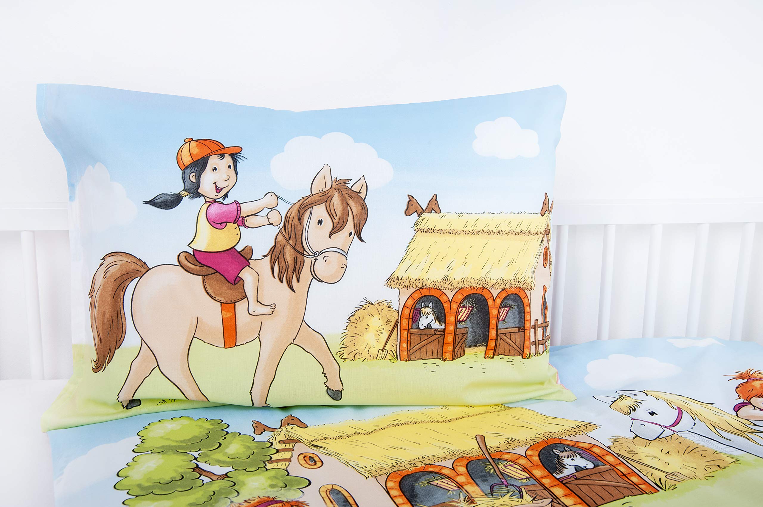 Herding Bio-Bettwäsche-Set Für Kleinkinder – GOTS-zertifiziert, Wendemotiv, 100x135 Cm + 40x60 Cm