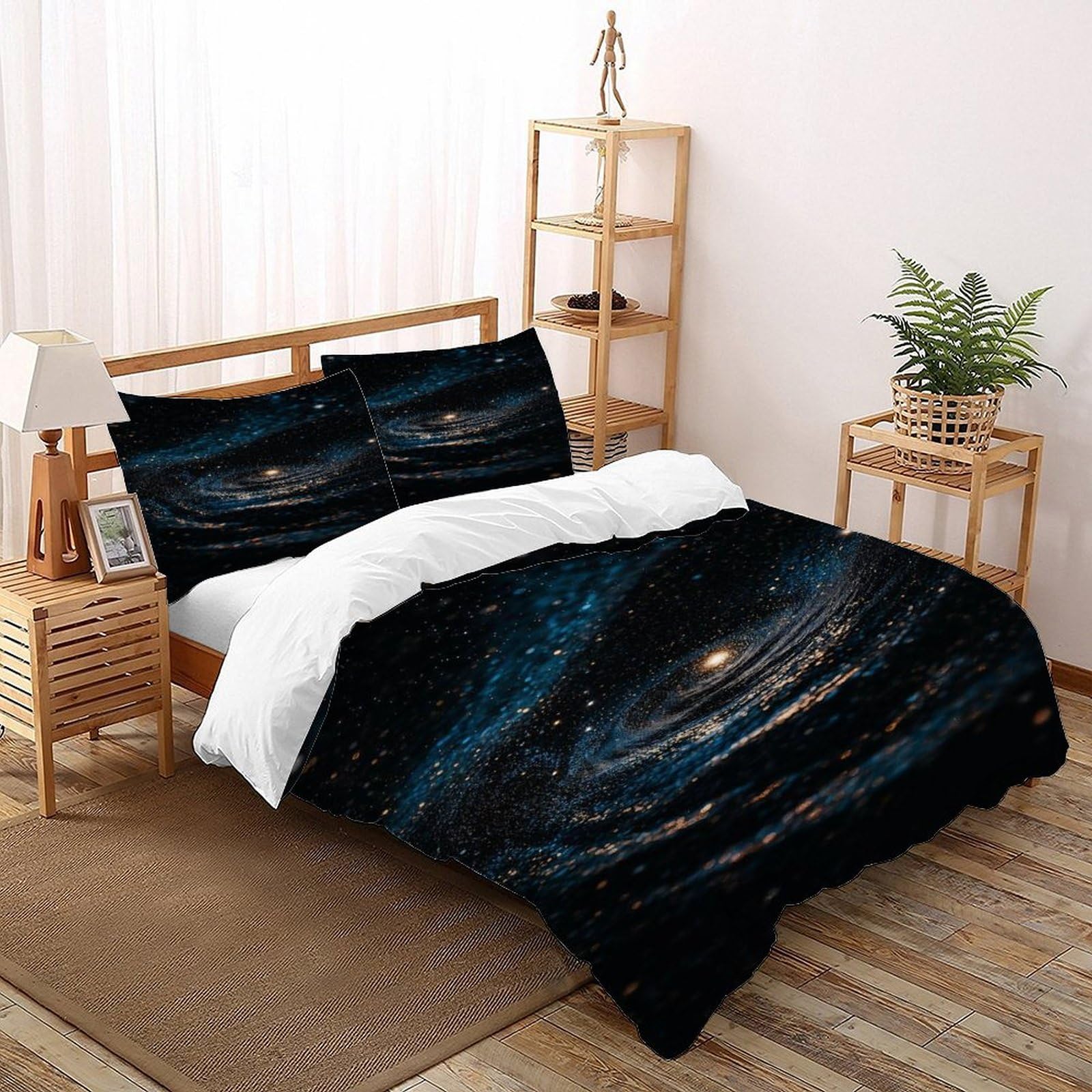 Housse de couette Starry Sky parure de lit microfibre 200x200cm avec taies d'oreiller