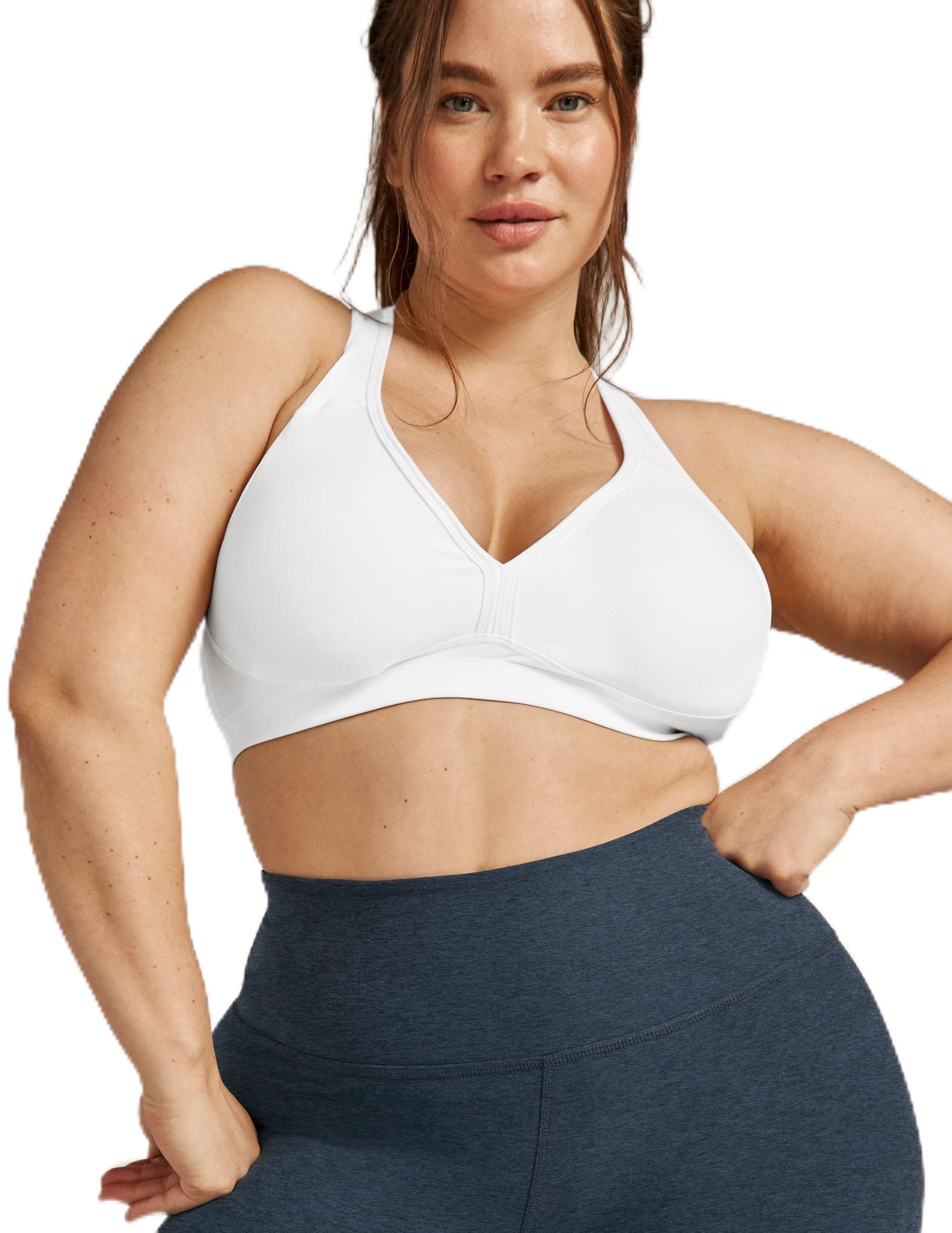 Beyond Yoga Women's Spacedye Lift Your Spirits Bra, Cloud White, 4X