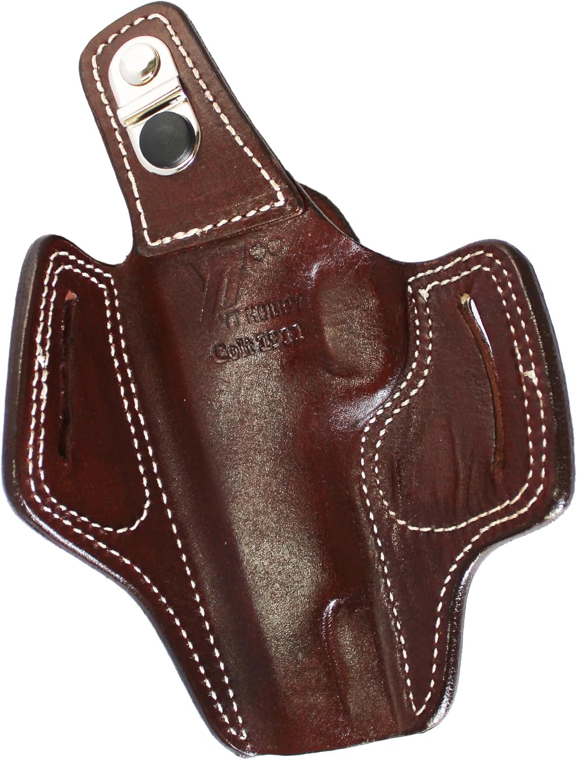 YT HOBBY Handmade Leather OWB Carry Two Slot Thumb Break Gun Holster for All 1911 5" Without Rail