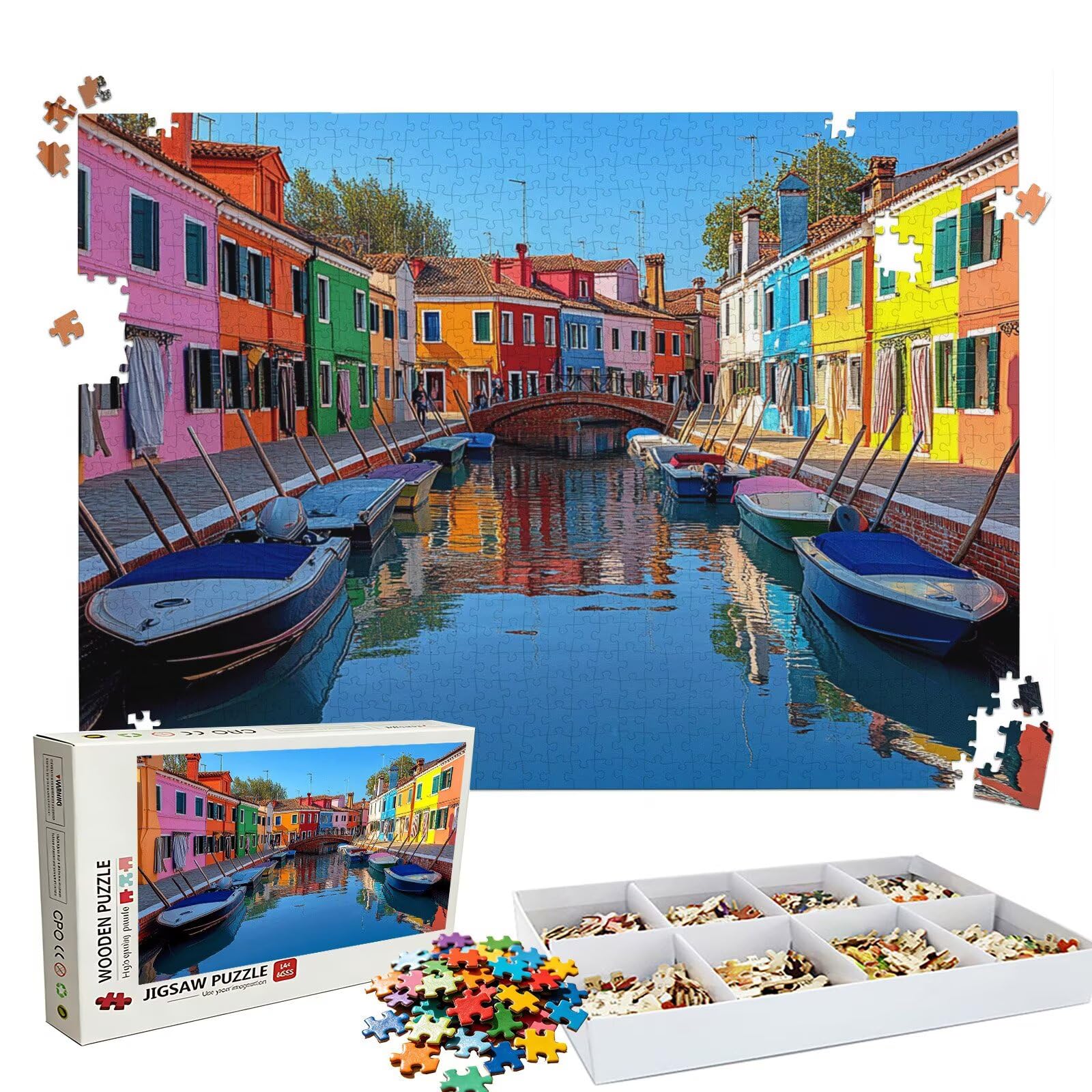 Puzzle 4000 Pezzi Barca architettura, Puzzle 4000 Pièces Challenge Impossible, Puzzles 141.5x87.5 cm Taglia Grande Adulti, Giochi Educativo per Famiglie, Puzzles Classici, Decorazioni Casa W3H-722