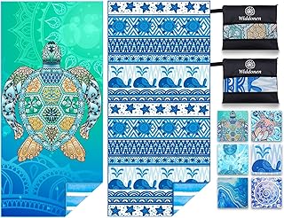 2 Pack Microfiber Lightweight Beach Towel Sand Free Quick Dry Absorbent Thin Compact Towels for Swimming Pool Camping Beach Accessories Large Easy Pack Travel Things for Vacation Essentials Gift
