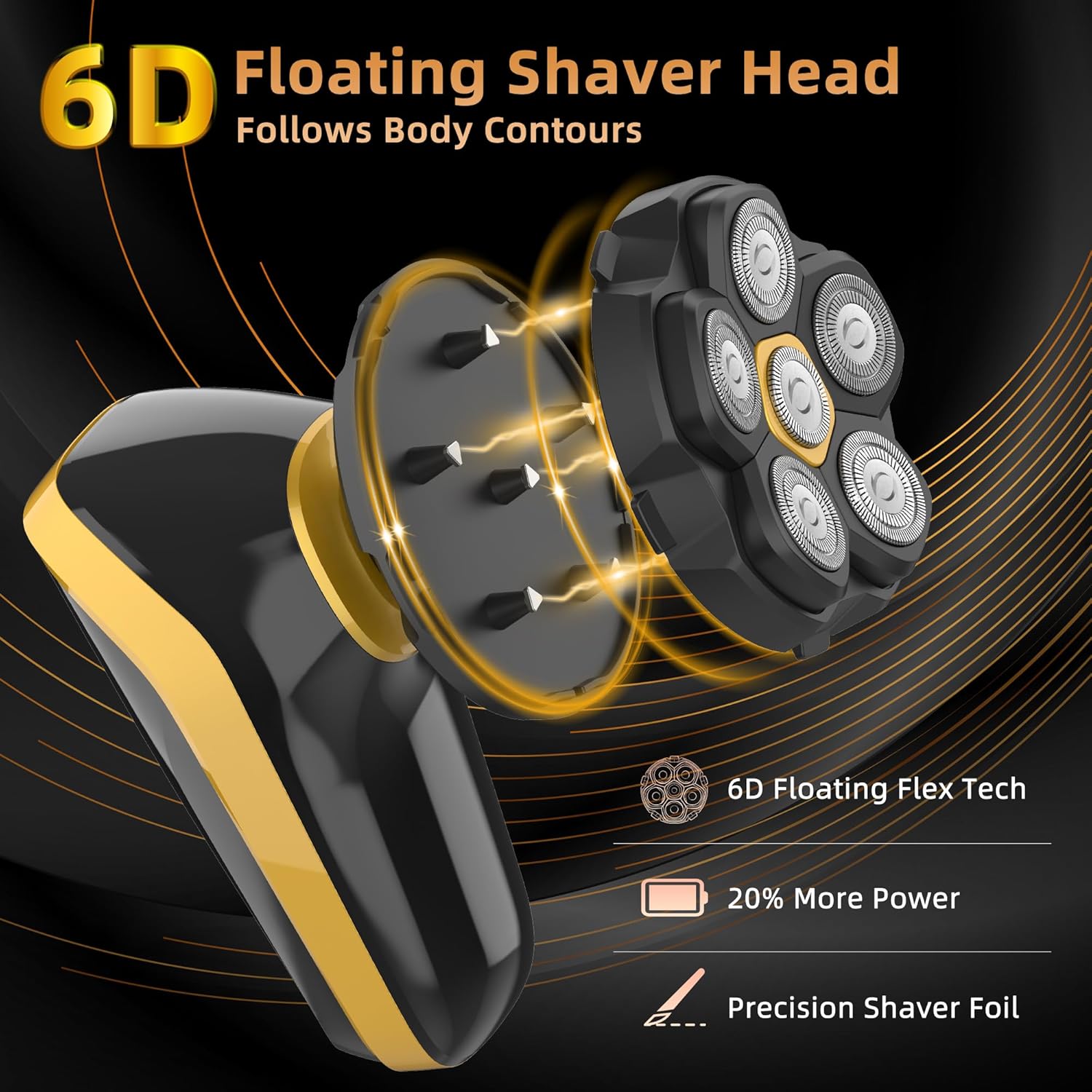 Back Shaver for Men: Long Foldable Handle Back Razor for Men with 6D Fast & No-Scratch Shaving - 2 in 1 Waterproof Electric Body Hair Trimmer & Groomer Kit - Birthday Gift for Man Him thumbnail