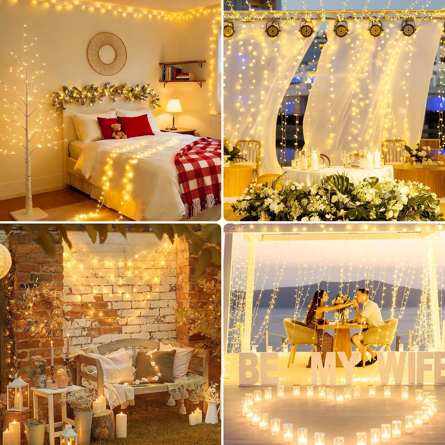 Connectable 2Pack 200LED String Lights Indoor Outdoor Clear Wire | 66FT 13Modes Warm White Christmas String Light for Bedroom, Twinkle Fairy Lights Plug in with Timer for Wedding Tree Spring Decor