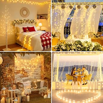 LORRYTE Connectable 1 Pack 33 Ft 100 LED String Lights, Warm White